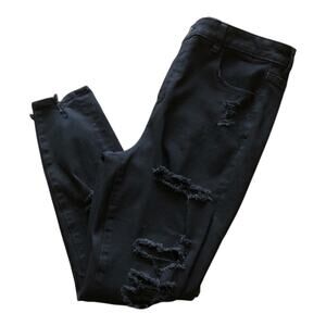 American Eagle Outfitters The Dream Jeans Distressed Black Women's Size 14 Short